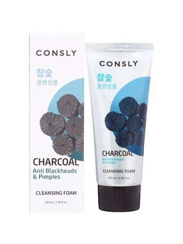 Consly пенка для умывания c древесным углем против черных точек Charcoal Anti Blackheads 100 мл 2822 - фото 6806