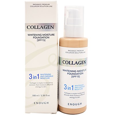 Enough основа тональная с коллагеном 13 тон 3в1 collagen whitening foundation 3 in 1 100 мл 2833 - фото 6829