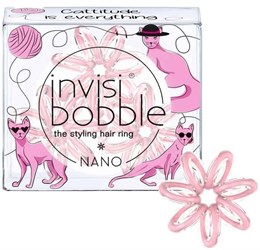 Invisibobble NANO Cattitude Is Everything! - мини-резинка для волос пудровый (3 шт.) 332862676