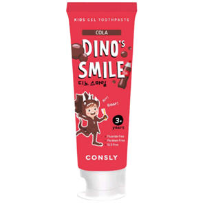 Consly Зубная паста гелевая детская c ксилитом и вкусом колы DIno's smile 60 гр