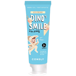 Consly Зубная паста гелевая детская c ксилитом и вкусом пломбира Dino's smile 60 г