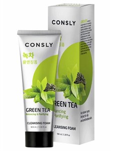 Consly Пенка для умывания с экстрактом зеленого чая Green Tea Cleansing Foam 100 мл